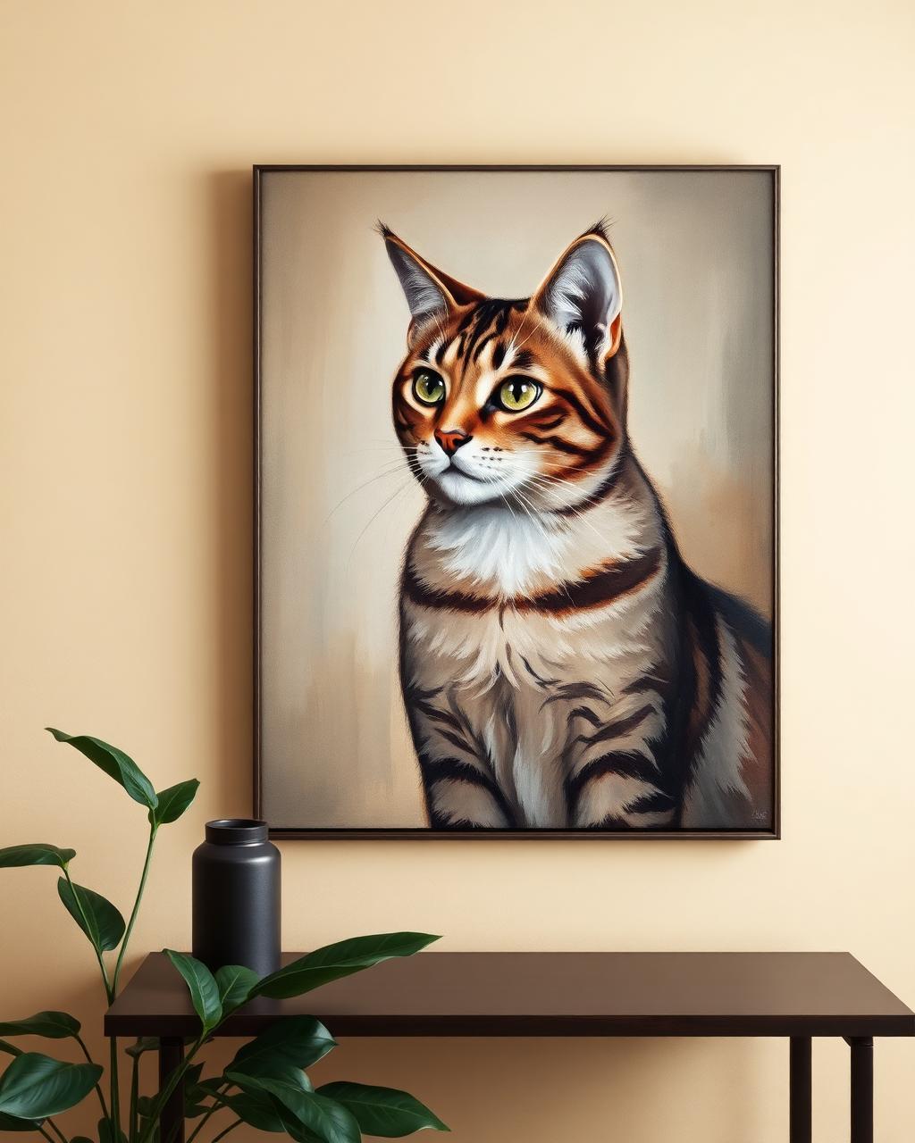 Oil painting style pet portrait print