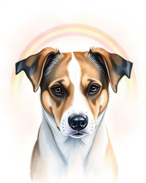 Memorial pet portrait rainbow bridge