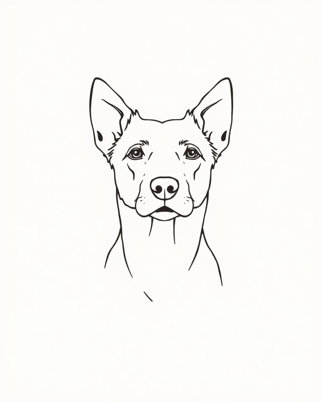 Minimalist line art pet portrait
